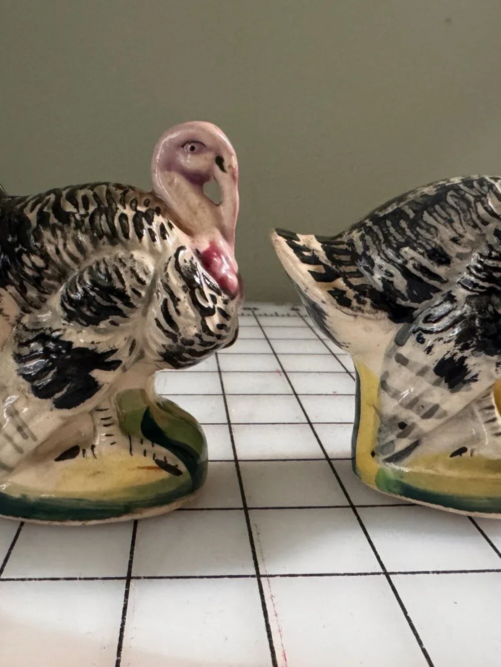 Vintage Turkey Salt Pepper Shakers Made in Japan Hand Painted Thanksgiving Set